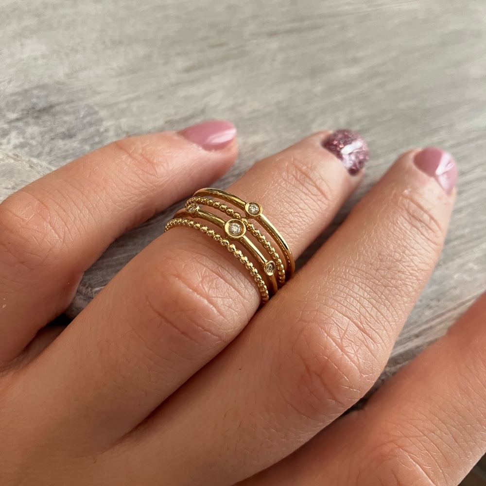 Diamond Multi Row Ring - Picture 4 of 4